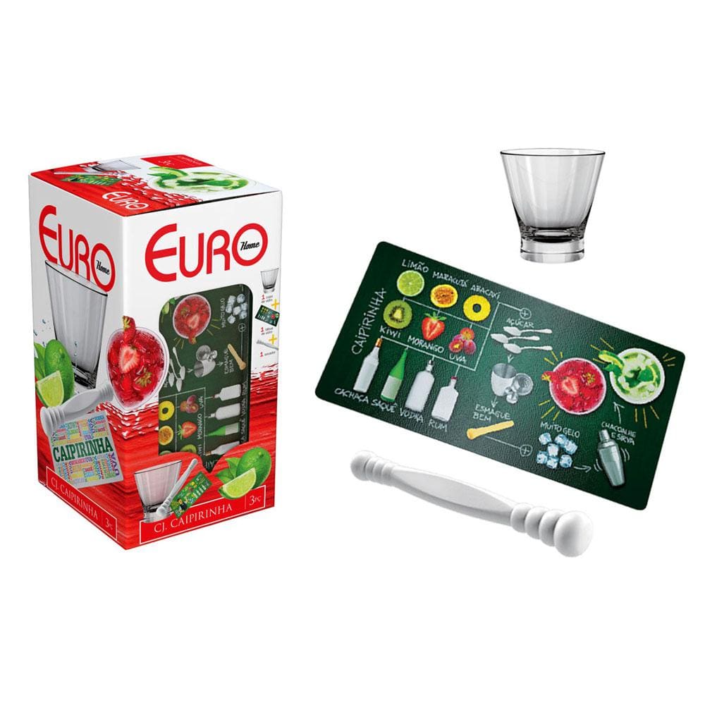 Kit Caipirinha Euro Passo a Passo VDR0632PS em Vidro – 3 Peças - 1