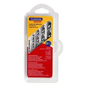 Jogo de Brocas para Aço Rápido Tramontina Master - 5 Peças - JG BROCAS P ACO RAPIDO 43408511 TRAMONTINA - 1
