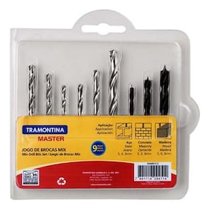 Jogo de Brocas Mix Tramontina Master - 9 Peças - JG BROCAS MIX 43408512 TRAMONTINA - 1