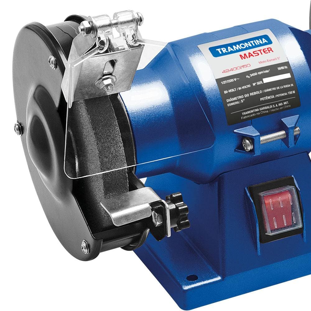 Moto Esmeril Tramontina 5" 150w Bivolt - Azul - MOTO ESMERIL 5 150W BIV AZ TRAMONTINA . - 1