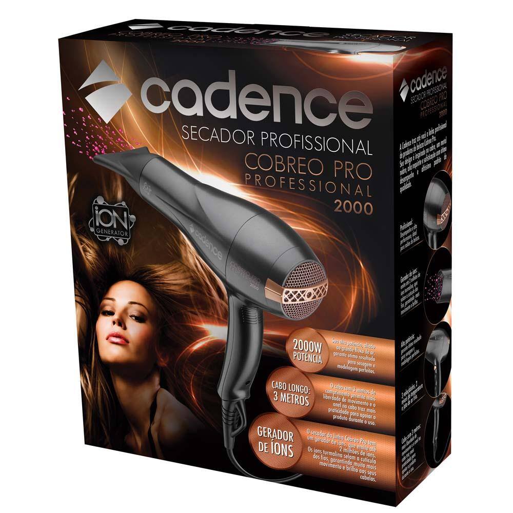 Secador de Cabelos Profissional Cadence Cobreo SEC801 Pro com Emissão de Íons 2000W – Preto/Cobre - 110v - 3