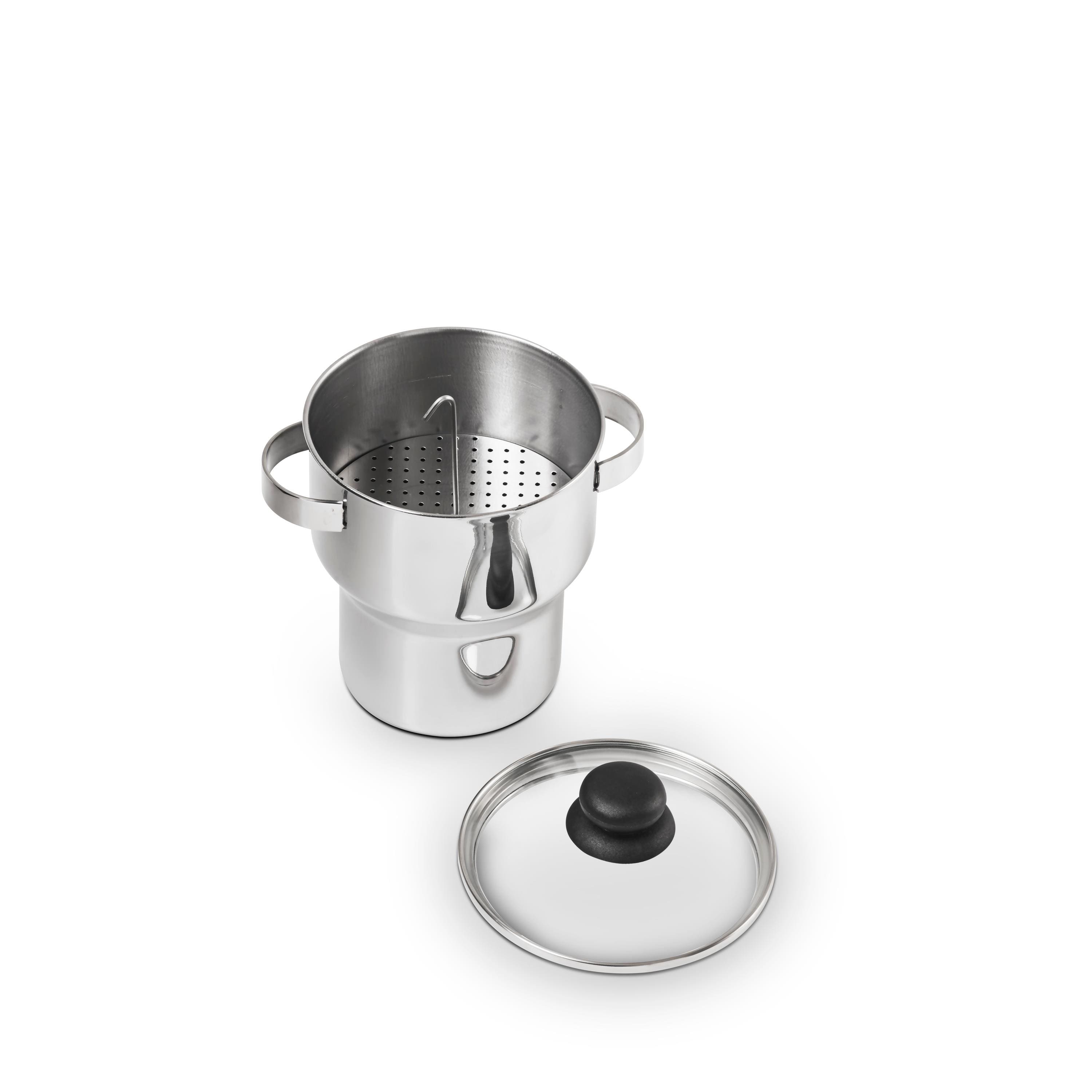 Cuscuzeira com Alça Forma em Aço Inox - 1,3 L - 2