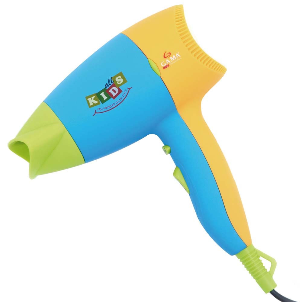 Secador de Cabelos GA.MA Italy Kids com Tecnologia de Íon, Nano Silver e Tourmaline 1400W – Verde/Amarelo/Azul - 220V - 1