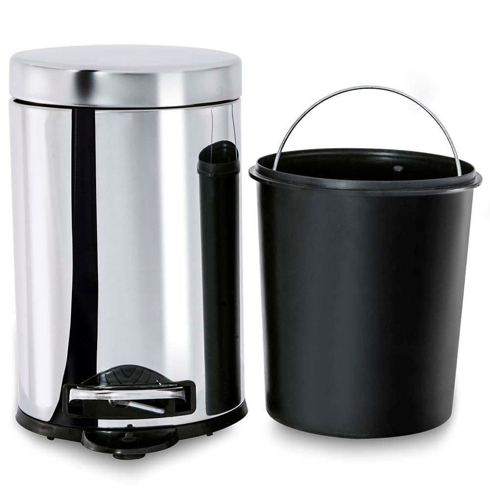 Lixeira Brinox com Pedal Decorline em Aço Inox - 5 L - LIXEIRA INOX C PEDAL E BALDE 5 LTS BRINOX - 2