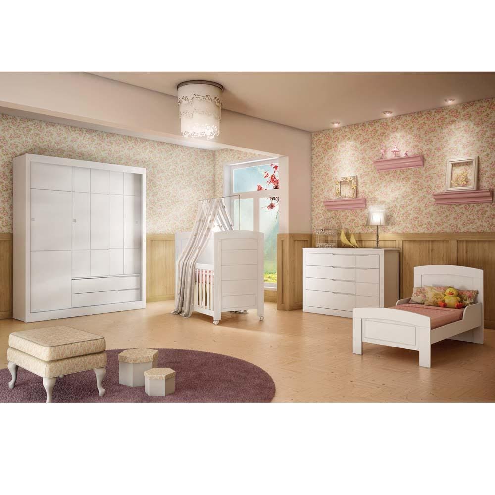 Berço Mini-Cama Carolina Móveis Cleo - Branco - Branco - 3