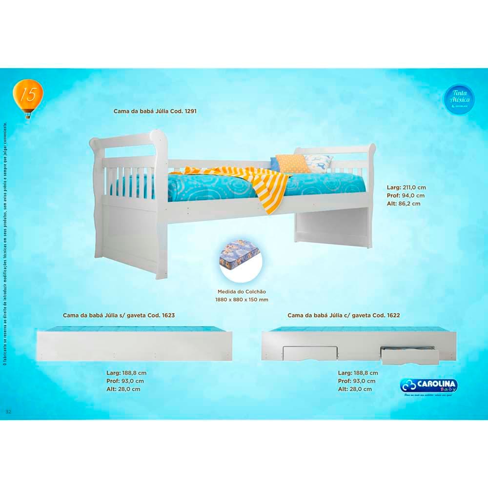 Cama Auxiliar Carolina Móveis Julia – Branco - Branco - 3