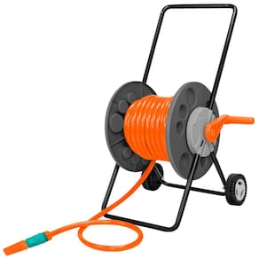 Enrolador de Mangueira Tramontina 1/2" até 50 metros com Rodinhas - ENROLADOR MANGUEIRAS VD TRAMONTINA - 1