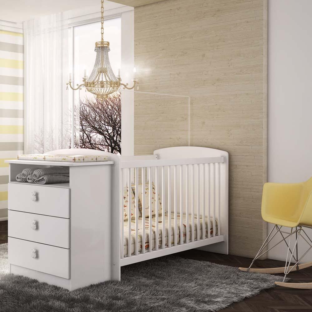 Berço com Cômoda Art in Móveis Encanto - Branco - 1