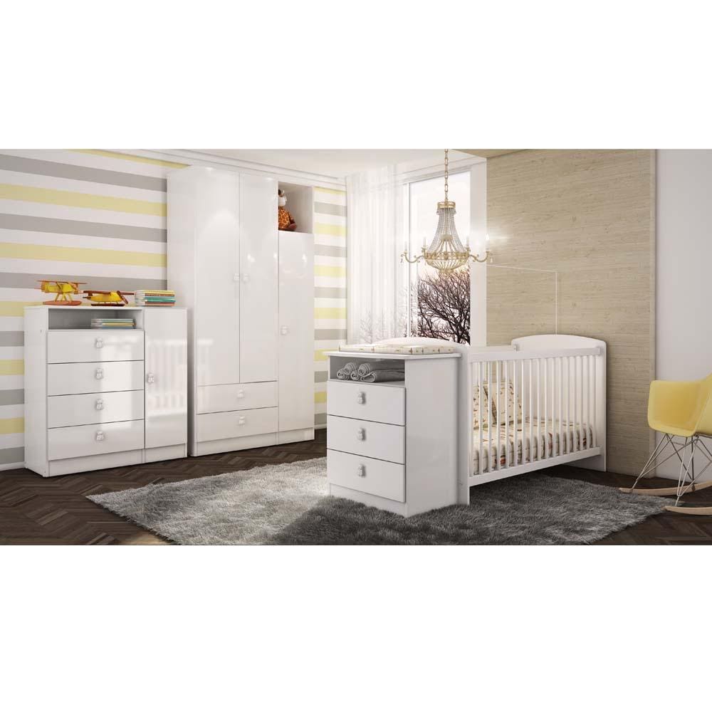 Berço com Cômoda Art in Móveis Encanto - Branco - 2