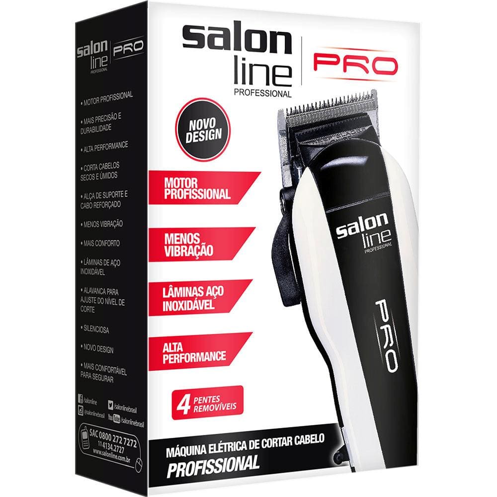 Máquina de Corte Salon Line Pro - Preto/ Branco - 110v - 1