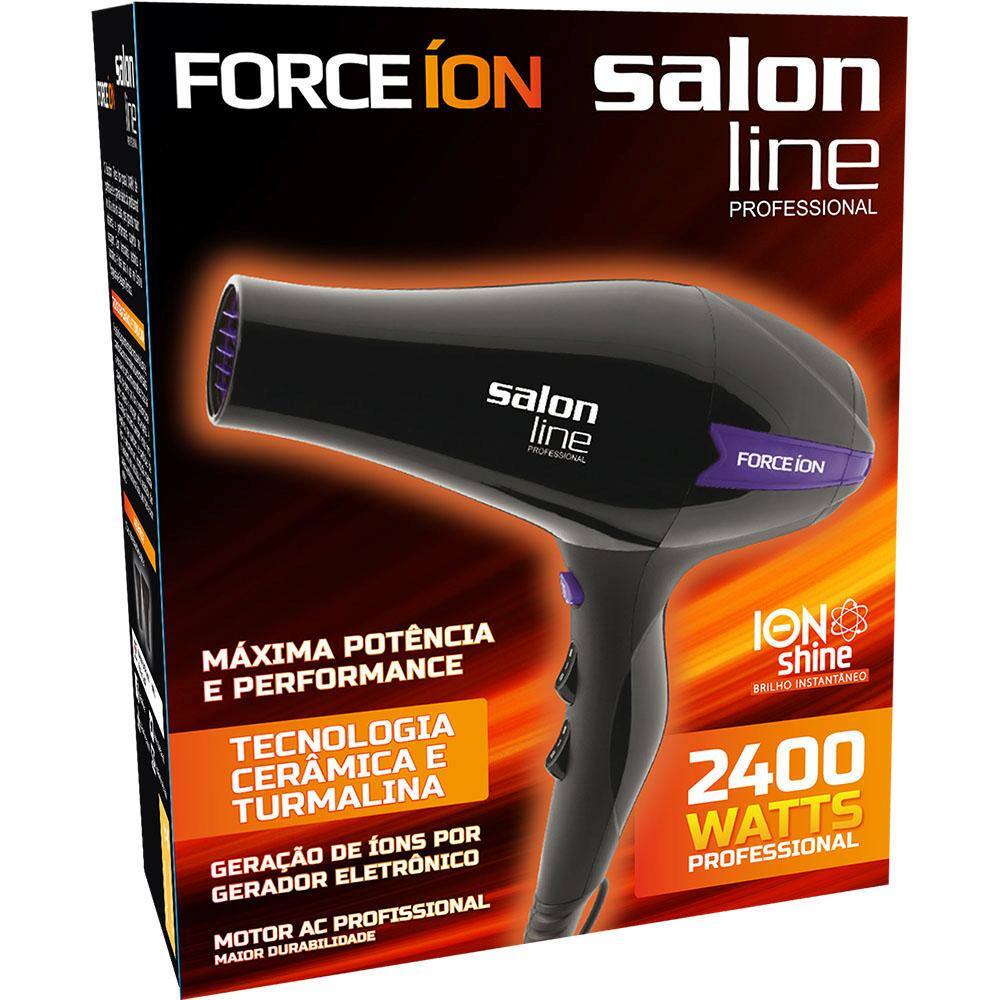 Secador de Cabelos Salon Line Force Íon Motor AC Profissional 2400W 220V – Preto - 1