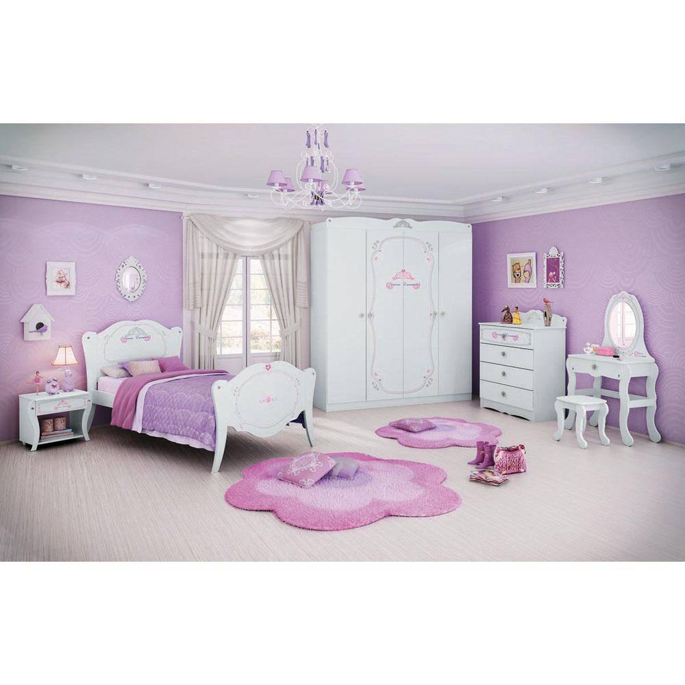 Mesa de cabeceira Princesa Encantada Pura Magia - Branco - 1