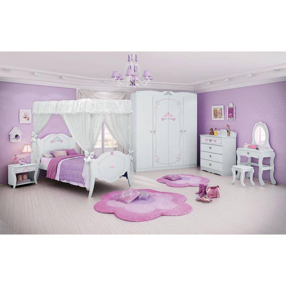 Mesa de cabeceira Princesa Encantada Pura Magia - Branco - 2