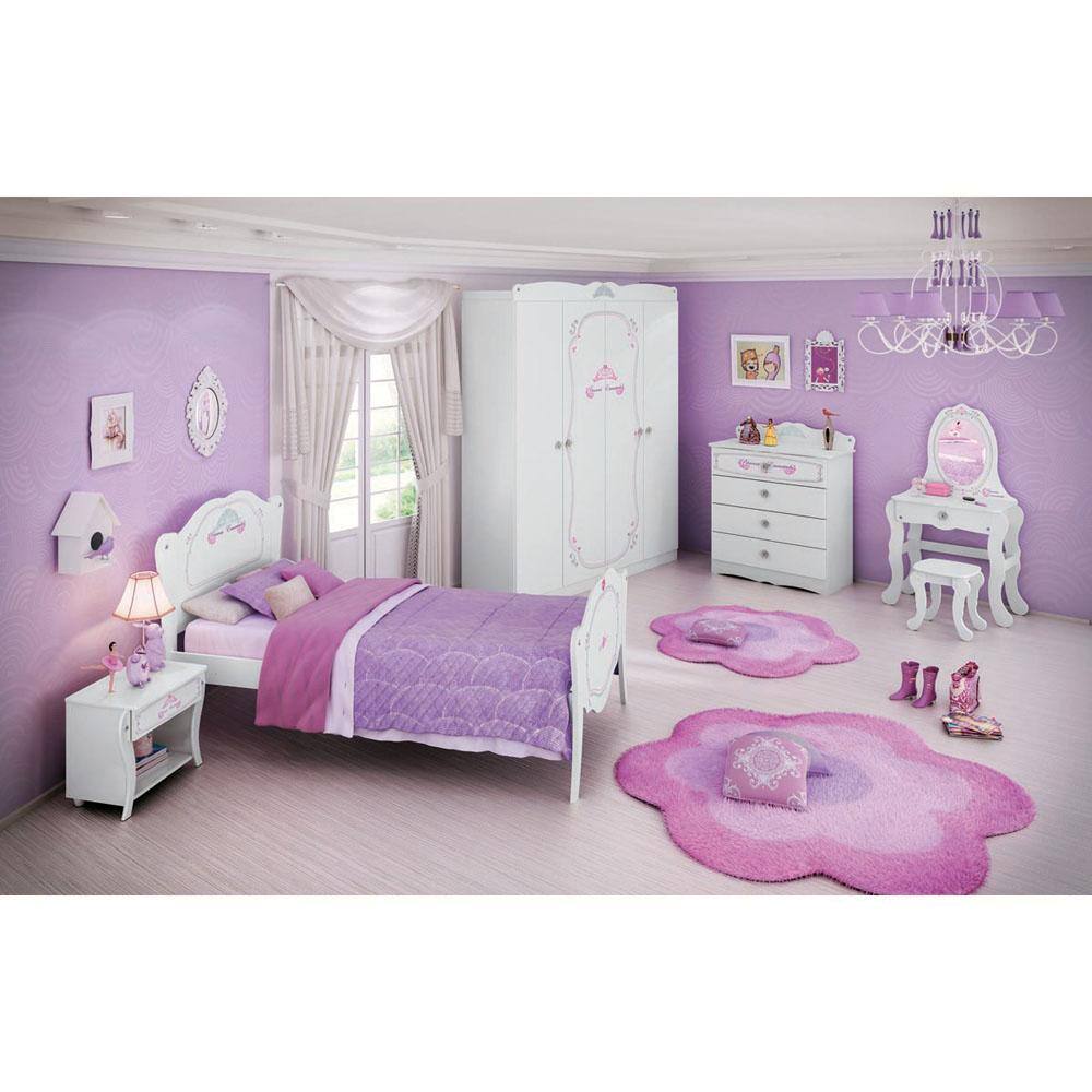 Mesa de cabeceira Princesa Encantada Pura Magia - Branco - 3