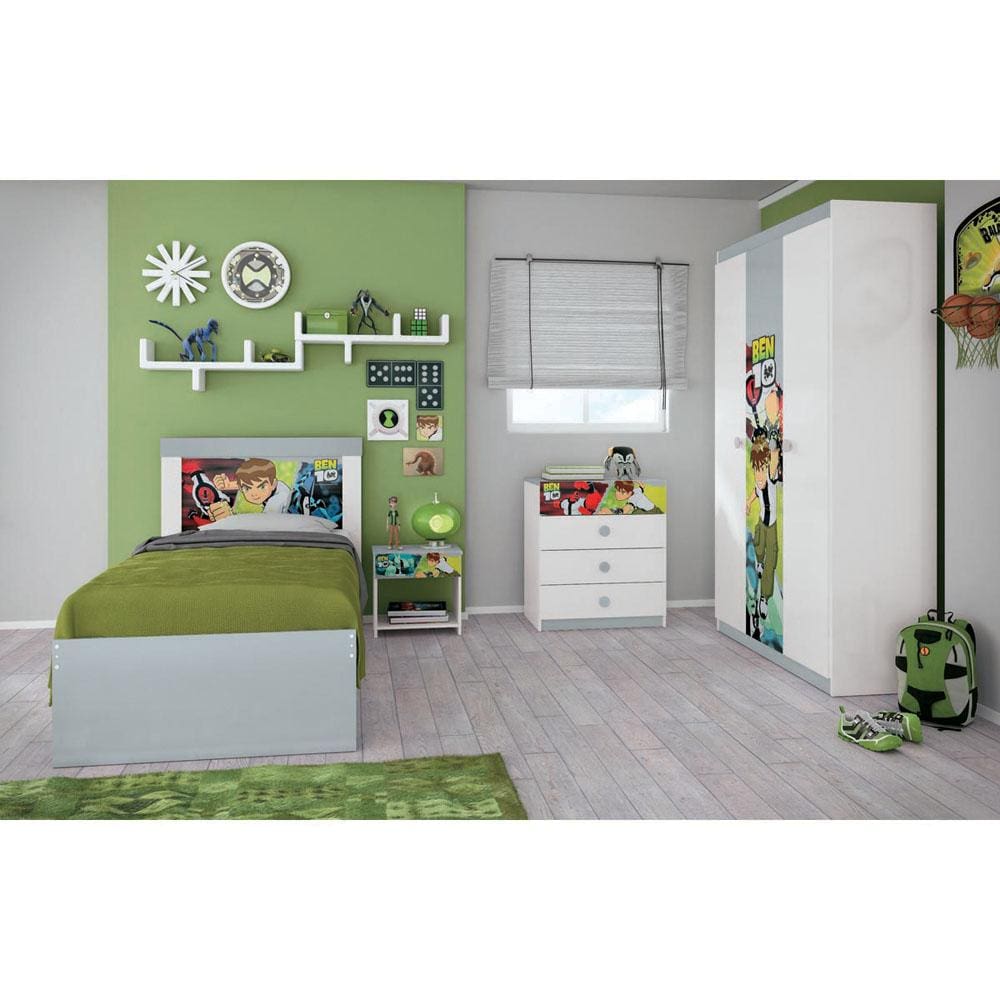 Mesa de cabeceira Pura Magia modelo Ben10 Happy - Branco - 1