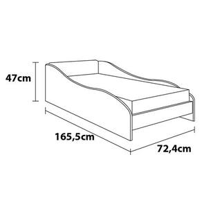 Mini Cama Infantil J&A Móveis Carro Racing - Azul/Branca - 2