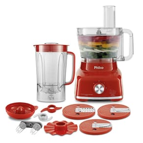 Multiprocessador de Alimentos Philco 9 em 1 PMP1600V com 1400W – Vermelho