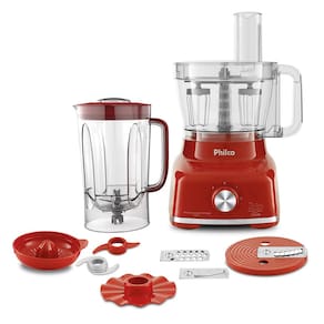 Multiprocessador de Alimentos Philco 9 em 1 PMP1600V com 1400W – Vermelho