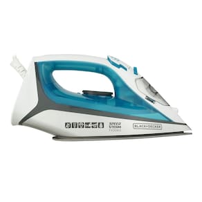 Ferro de Passar a Vapor Black Decker FX3060 com Base Antiaderente - Azul e Branco