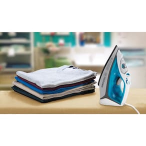 Ferro de Passar a Vapor Black Decker FX3060 com Base Antiaderente - Azul e Branco