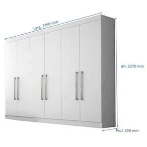 Guarda-Roupa Casal Mademarques Alba com 6 Portas e 4 Gavetas - Branco - 2