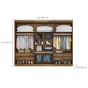 Guarda-Roupa Casal Mademarques Alba com 6 Portas e 4 Gavetas