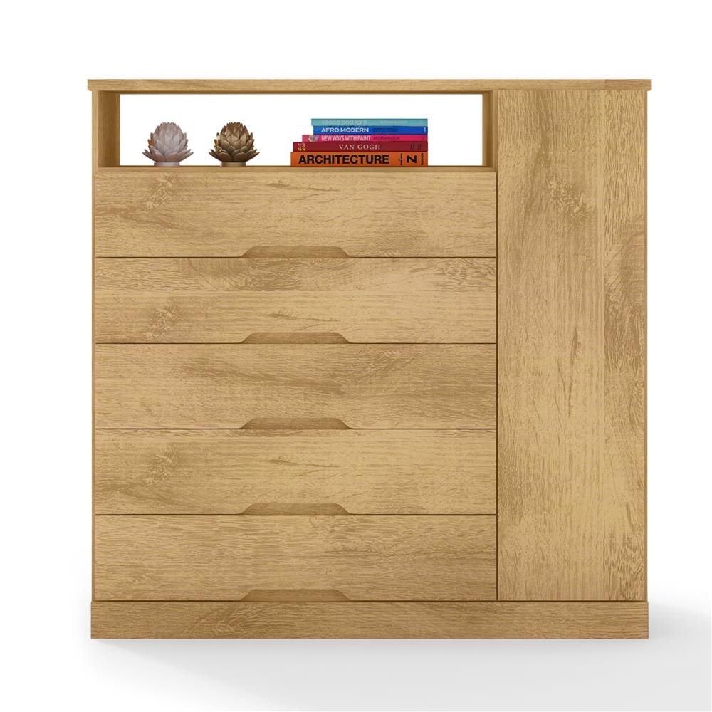 Cômoda Mademarcs Braga com 5 Gavetas e 1 Porta - Macadâmia - 2