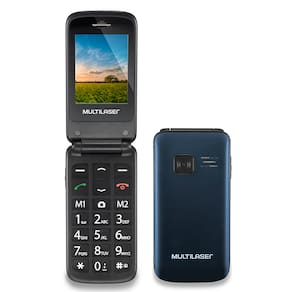 Celular Multilaser Flip Vita P9020 Tela de 2,4”, Dual Chip, MP3, Câmera VGA, Bluetooth - Azul