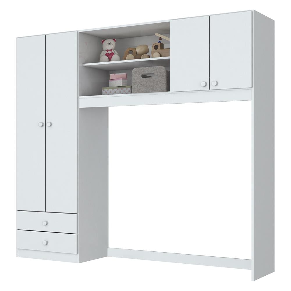 Guarda-Roupa Henn Sapeca com 4 Portas e 2 Gavetas - Branco - 1