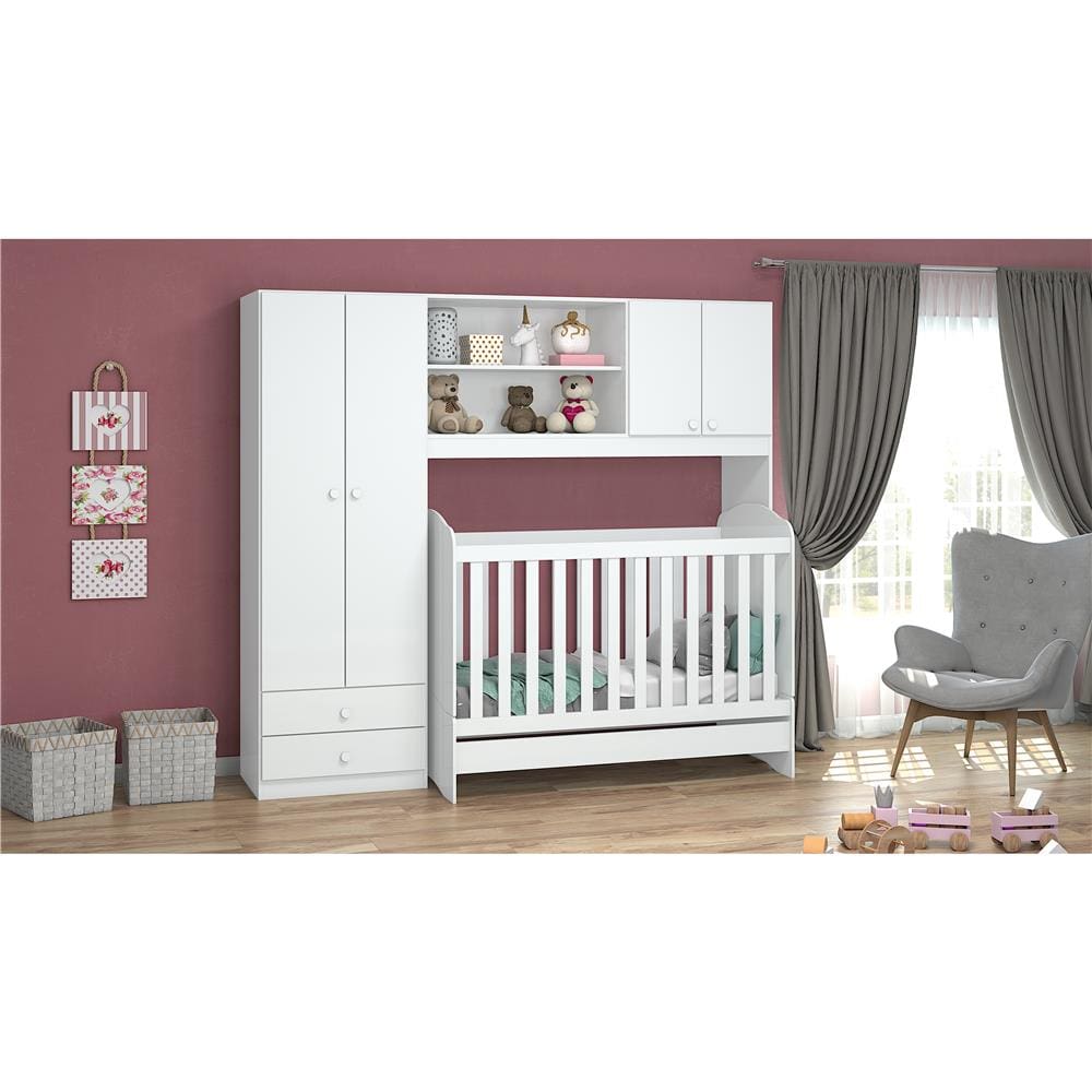 Guarda-Roupa Henn Sapeca com 4 Portas e 2 Gavetas - Branco - 3