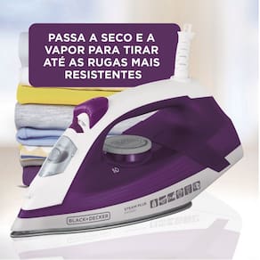 Ferro de Passar a Vapor Black Decker FX2500 com Base Antiaderente - Roxo - 220V - 1