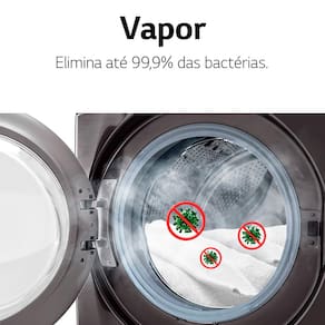 Lava e Seca LG 11Kg/7Kg Smart VC4 com Inteligência Artificial AI DD™ CV5011TS4 - Inox