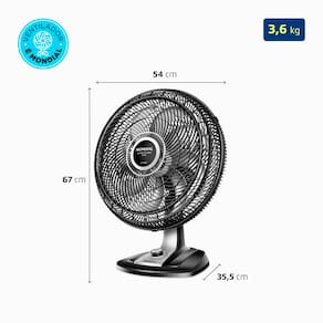 Ventilador de Mesa Mondial VTX-50-8P Preto - 50 cm