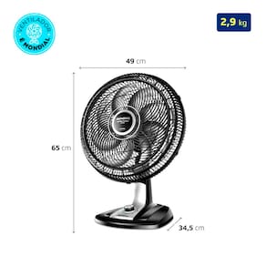 Ventilador de Mesa 40cm Mondial Super Turbo VTX-40-8P 8 Pás 3 Velocidades Preto