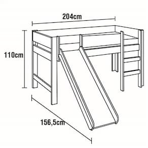 Cama Infantil Fritz Cabana com Escorregador - Branca - 1