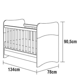 Berço Imaza Adoleta com Grades Fixas - Branco/Castanho - 2