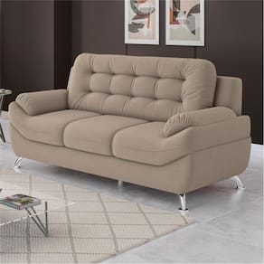 Sofá 3 Lugares Linoforte Mercury Revestido em Tecido Suede - 200cm de largura