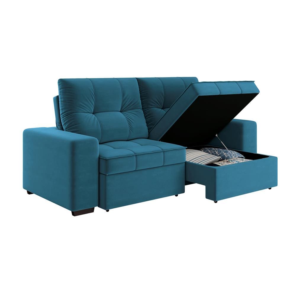 Sofá 4 Lugares Linoforte Dublin Retrátil e Reclinável, com Baú e