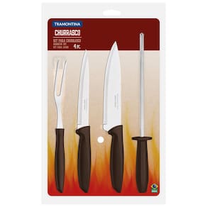 Conjunto para Churrasco Tramontina Plenus em Inox e Polipropileno – 4 Peças