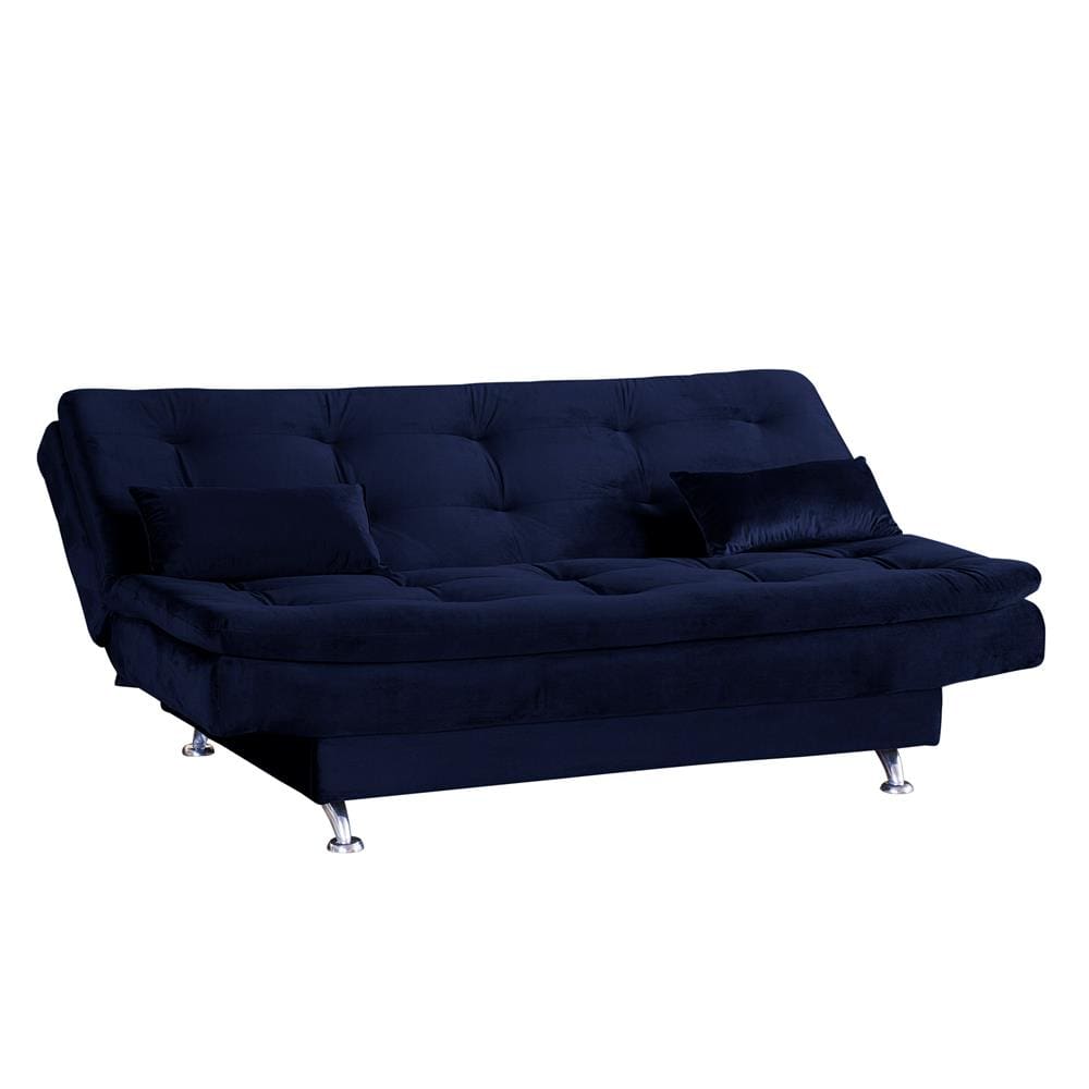 Sofá-cama Matrix Leone em Tecido Veludo Plush 180cm de Largura - Azul - 2