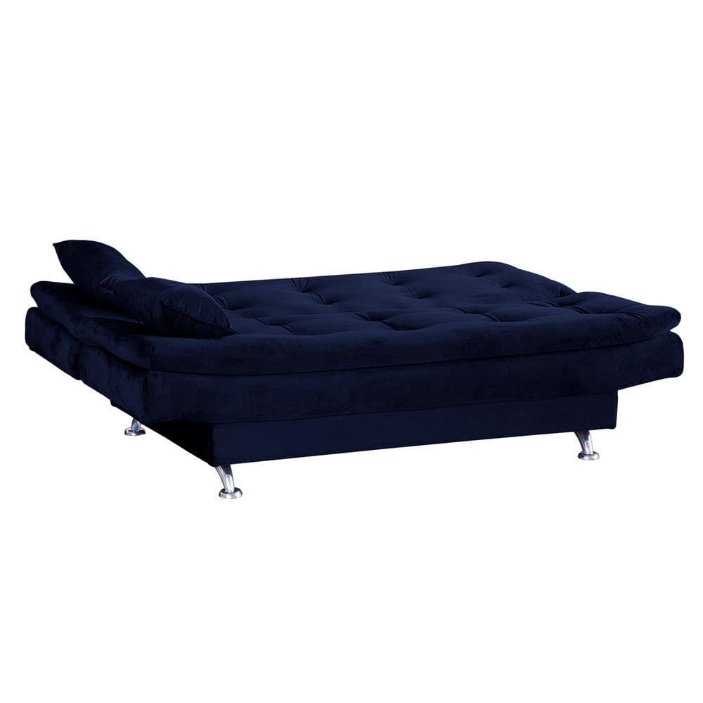 Sofá-cama Matrix Leone em Tecido Veludo Plush 180cm de Largura - Azul - 3