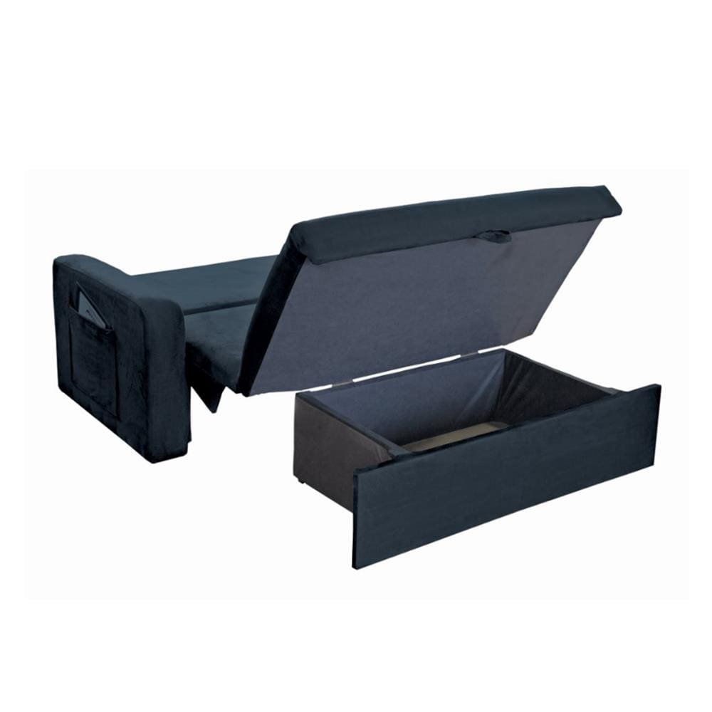 Sofá-cama Matrix Motta em Tecido Suede com Baú - Azul Petróleo - 3