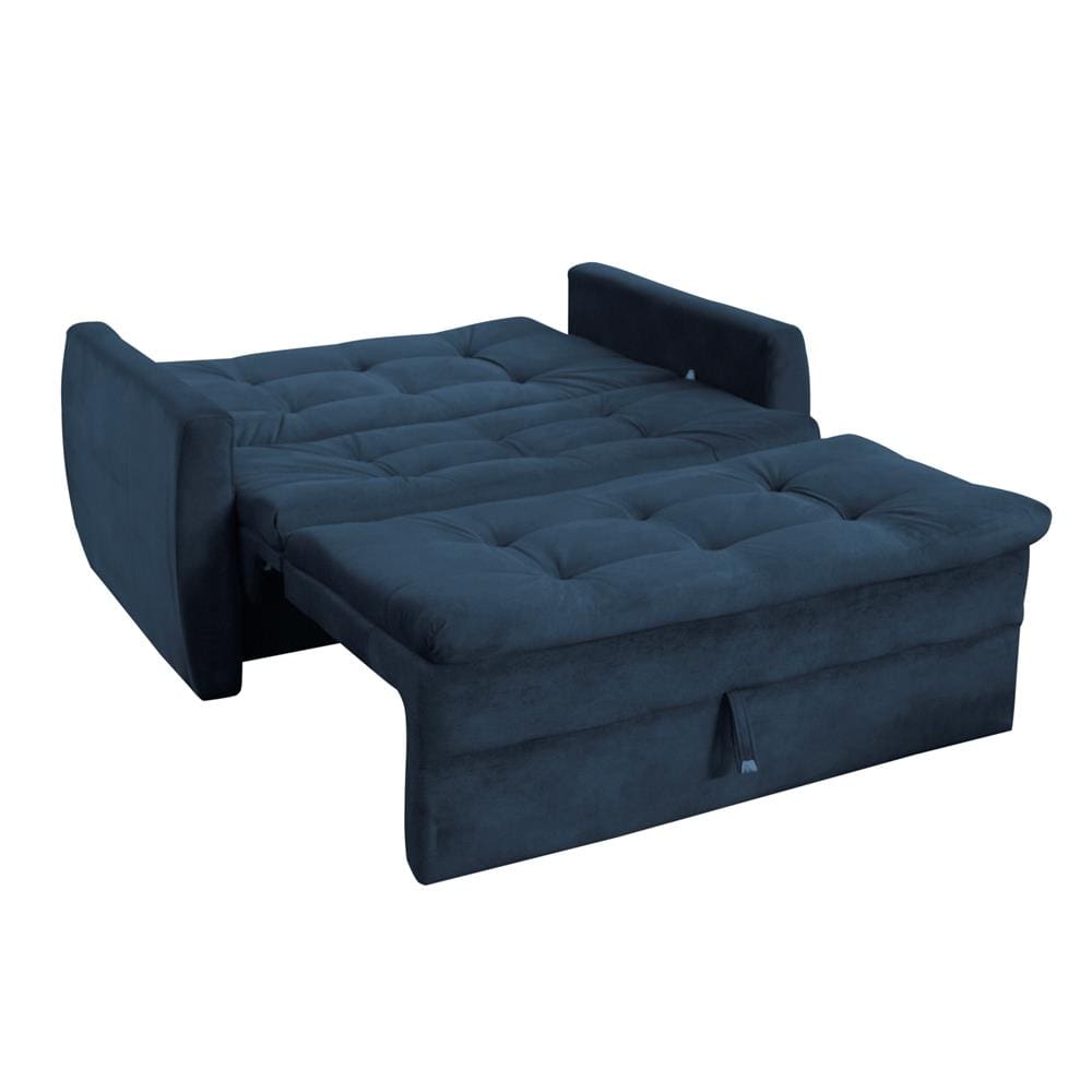 Sofá-cama Matrix Taylor em Tecido Veludo - Azul - 2