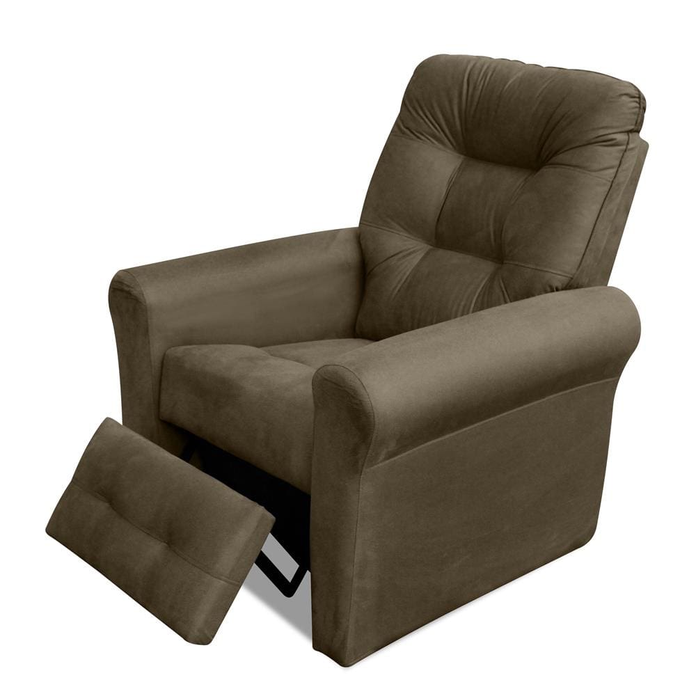 Poltrona Matrix Nala com Encosto Reclinável e Revestida em Veludo Light - Castor - 2