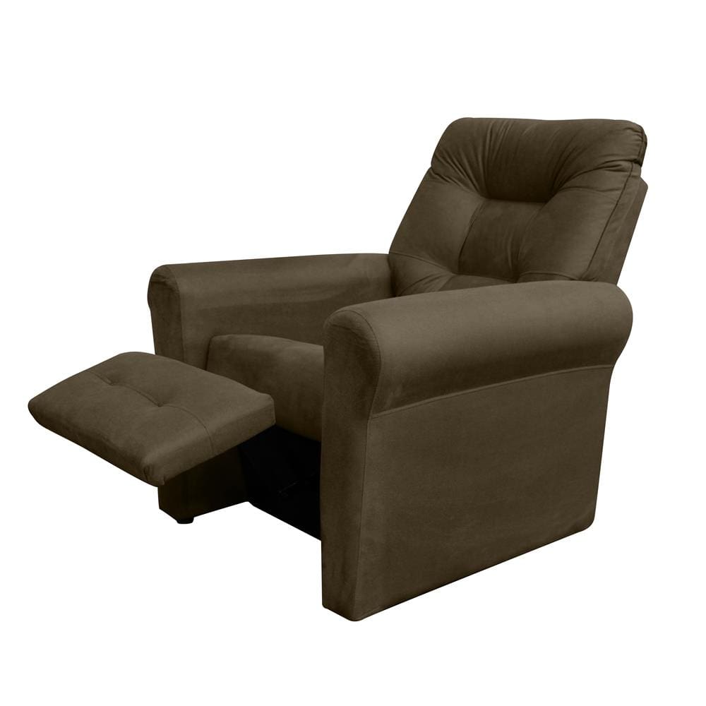 Poltrona Matrix Nala com Encosto Reclinável e Revestida em Veludo Light - Castor - 3