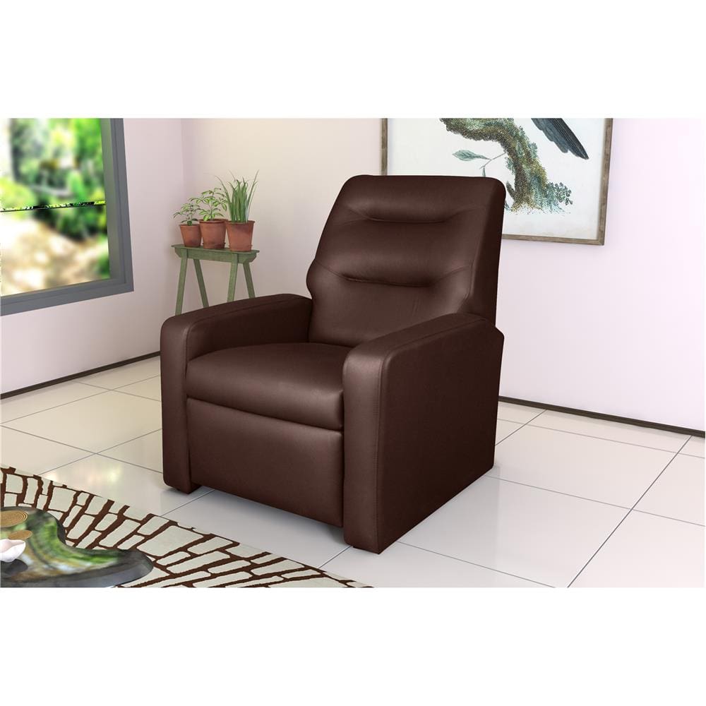 Poltrona Matrix Sorrento com Encosto Reclinável em Corino - Marrom - 1