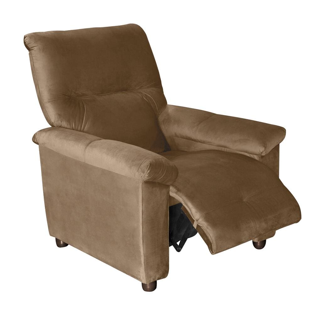 Poltrona Matrix Vegas com Encosto Reclinável em Veludo - Capuccino - 2