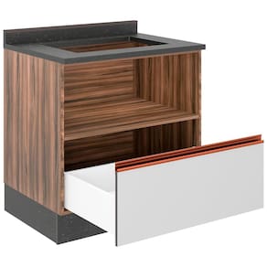 Balcão Cooktop Bartira Linea 4 Bocas 1 Gaveta com Porta Basculante