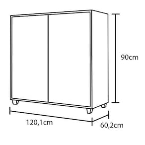 Balcão Bartira Linea 2 Portas 1 Prateleira - 120,1cm de largura - Cinza - 2