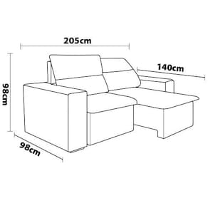 Sofá 3 Lugares Luizzi Montana com 204 cm de Largura, Retrátil e Reclinável, Revestido em Suede Veludo